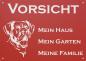 Preview: Aluminium Warnschild Deutsche Dogge VORSICHT Mein Haus mein Garten meine Familie